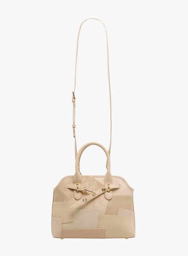 سيليست Panelled Suede Tote Bag With Detachable Strap